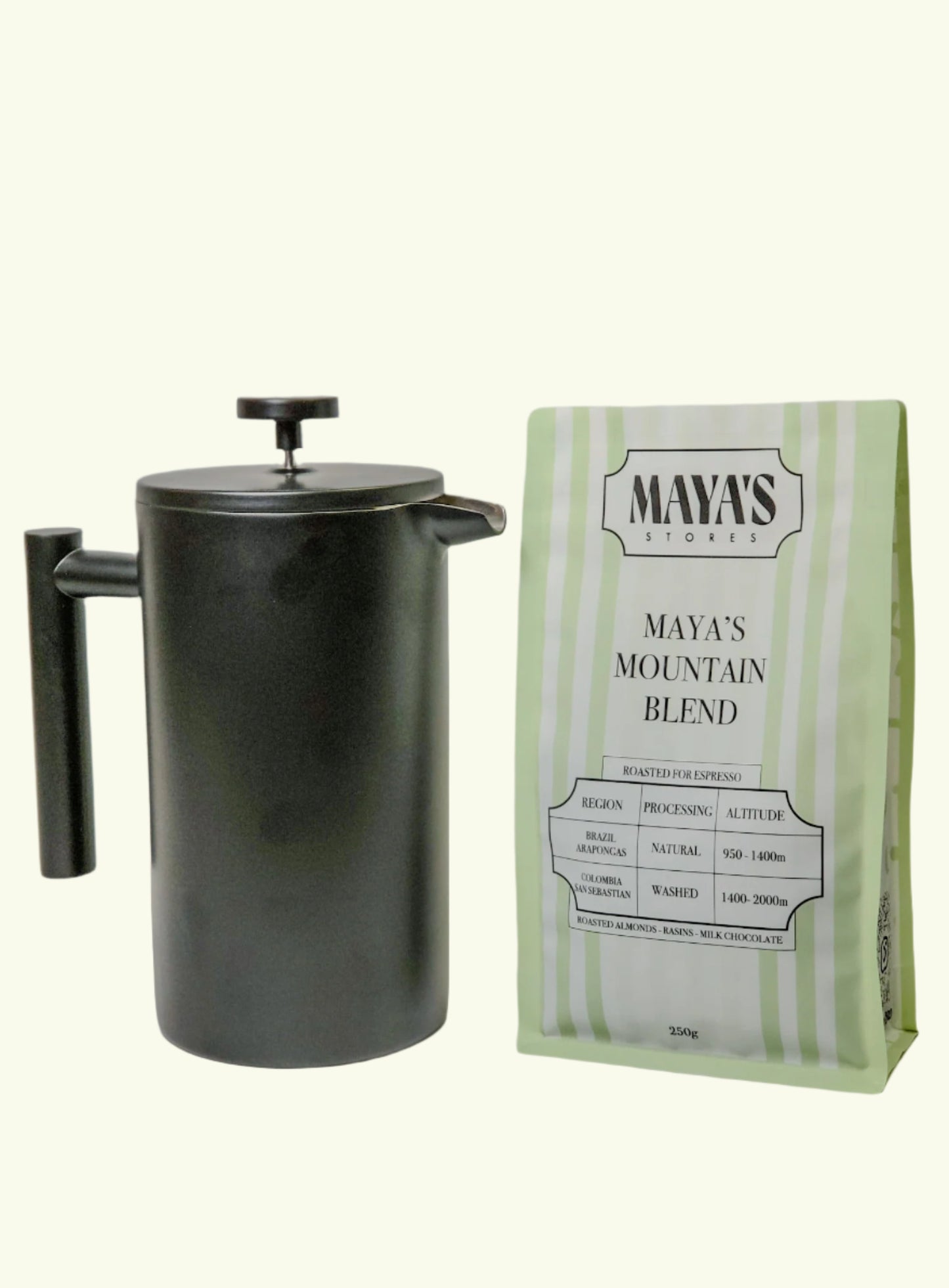 French Press + Maya's Mountain Blend